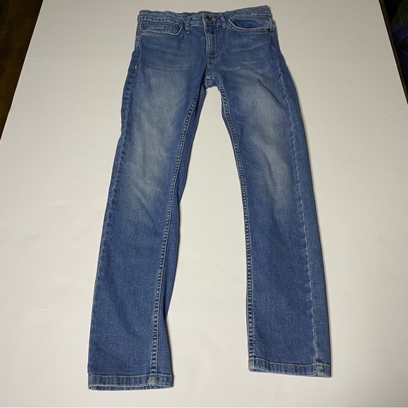 Calvin Klein Blue Slim Boyfriend Distressed Jeans with Gradient Fade size 2 - Picture 3 of 6